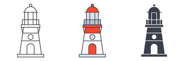 Lighthouse building icon symbol illustration isolated on white background vector