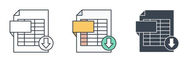 Spreadsheet icon symbol illustration isolated on white background vector