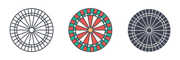 Dartboard icon symbol illustration isolated on white background vector