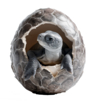 sea turtle hatching from egg isolated on transparent background png