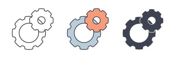Gear Setting icon symbol illustration isolated on white background vector