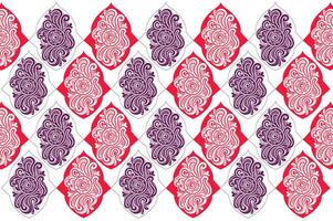 Detailed Floral Motif Ornamental Pattern with Geometric Shapes and Elegant Line Designs for Premium Fabric and Craft Applications vector