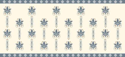 Beautiful Floral Fabric Border Design with Detailed Motifs and Decorative Elements for High-Quality Textiles and Craft Projects vector