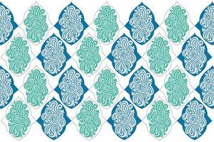 Decorative Floral Motif Pattern with Geometric Shapes and Detailed Ornaments for Elegant Fabric Designs and Creative Craft Projects vector