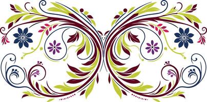 Intricate Floral Vine Pattern Design with Botanical Elements for Elegant Fabrics, Wallpapers, and Home Furnishings vector