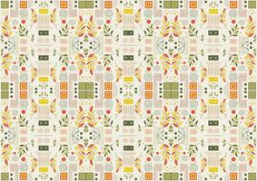 Floral Seamless Pattern with Abstract Geometric Shapes and Decorative Line Ornaments for Modern Fabrics and Craft Projects vector