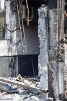 Fire breakout at childcare hospital at mid night when oxygen cylinder blasts in East Delhi, India, Fire at hospital where entire hospital destroyed photo