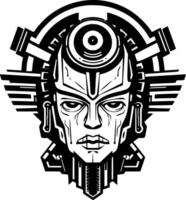 Robot, Minimalist and Simple Silhouette - illustration vector