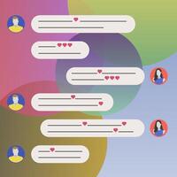 Speech bubble on colored gradient circles. Chat dialog boxes. vector
