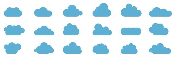 Clouds in the sky. Many different clouds. vector