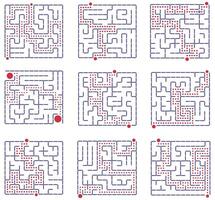 Puzzles Find the right solution. Illustrations. vector