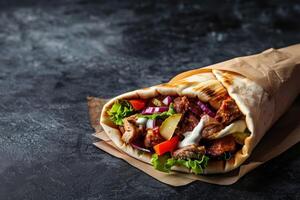 Close-up shot of fast food items. Beautiful simple AI image photo