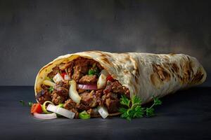 Close-up shot of fast food items. Beautiful simple AI image photo