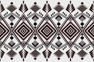 Monochrome geometric Ethnic patterns seamless background embroidery. vector