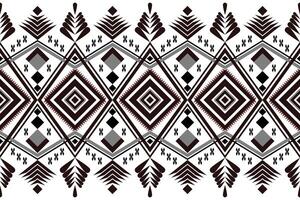 Black and white geometric Ethnic patterns seamless background embroidery. vector