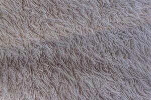 Texture of the carpet or rug is soft and fluffy cream colored photo