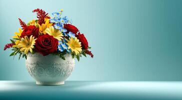 flower pot background with empty space photo