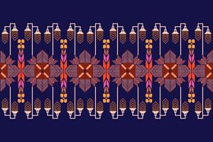 Geometric floral pattern background.flower ethnic pixel pattern. vector