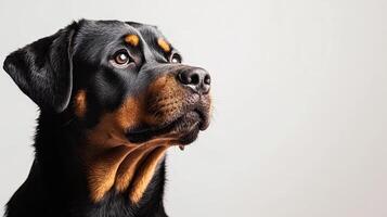 Rottweiler dog isolated on white background photo