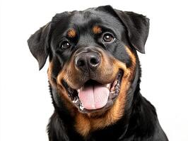 Rottweiler dog isolated on white background photo