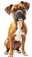 Boxer dog isolated on white background photo