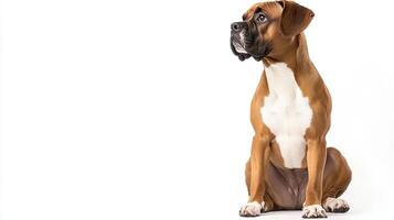 Boxer dog isolated on white background photo
