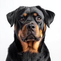 Rottweiler dog isolated on white background photo