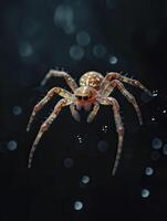 Spider isolated on black background photo