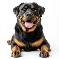 Rottweiler dog isolated on white background photo