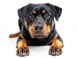 Rottweiler dog isolated on white background photo