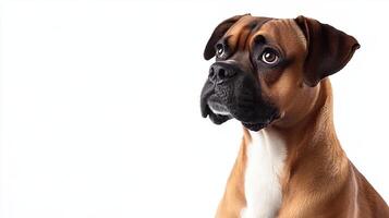 Boxer dog isolated on white background photo