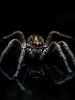 Spider isolated on black background photo