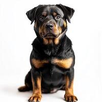Rottweiler dog isolated on white background photo