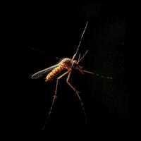 Mosquito isolated on black background photo