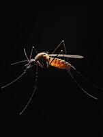 Mosquito isolated on black background photo