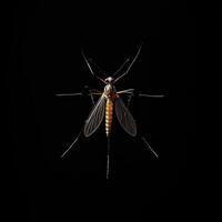 Mosquito isolated on black background photo