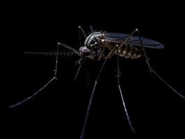 Mosquito isolated on black background photo