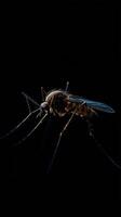 Mosquito isolated on black background photo