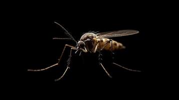 Mosquito isolated on black background photo