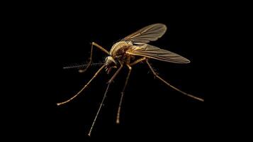 Mosquito isolated on black background photo