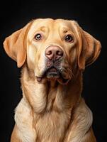 Labrador Retriever dog isolated on black background photo