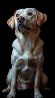 Labrador Retriever dog isolated on black background photo