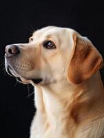 Labrador Retriever dog isolated on black background photo