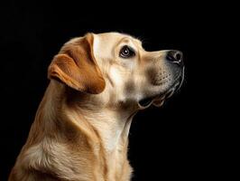 Labrador Retriever dog isolated on black background photo