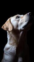 Labrador Retriever dog isolated on black background photo
