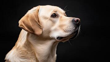 Labrador Retriever dog isolated on black background photo