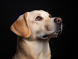 Labrador Retriever dog isolated on black background photo