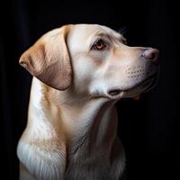 Labrador Retriever dog isolated on black background photo