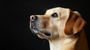 Labrador Retriever dog isolated on black background photo