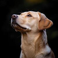 Labrador Retriever dog isolated on black background photo